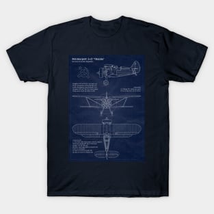 Polikarpov I15 Chaika Blueprint T-Shirt